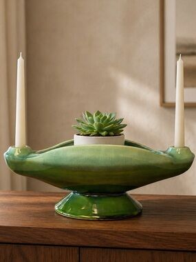 Vintage Hull Centerpiece Candle Holder with Planter